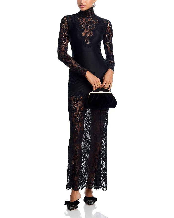 Rabanne Floral Lace Mock Neck Maxi Dress - Dresses & Skirts - Free Shipping  - BeyondStyle