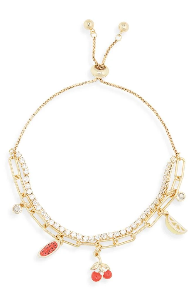 Leith Cubic Zirconia 
Fruit Charm Layered Slider Bracelet 2