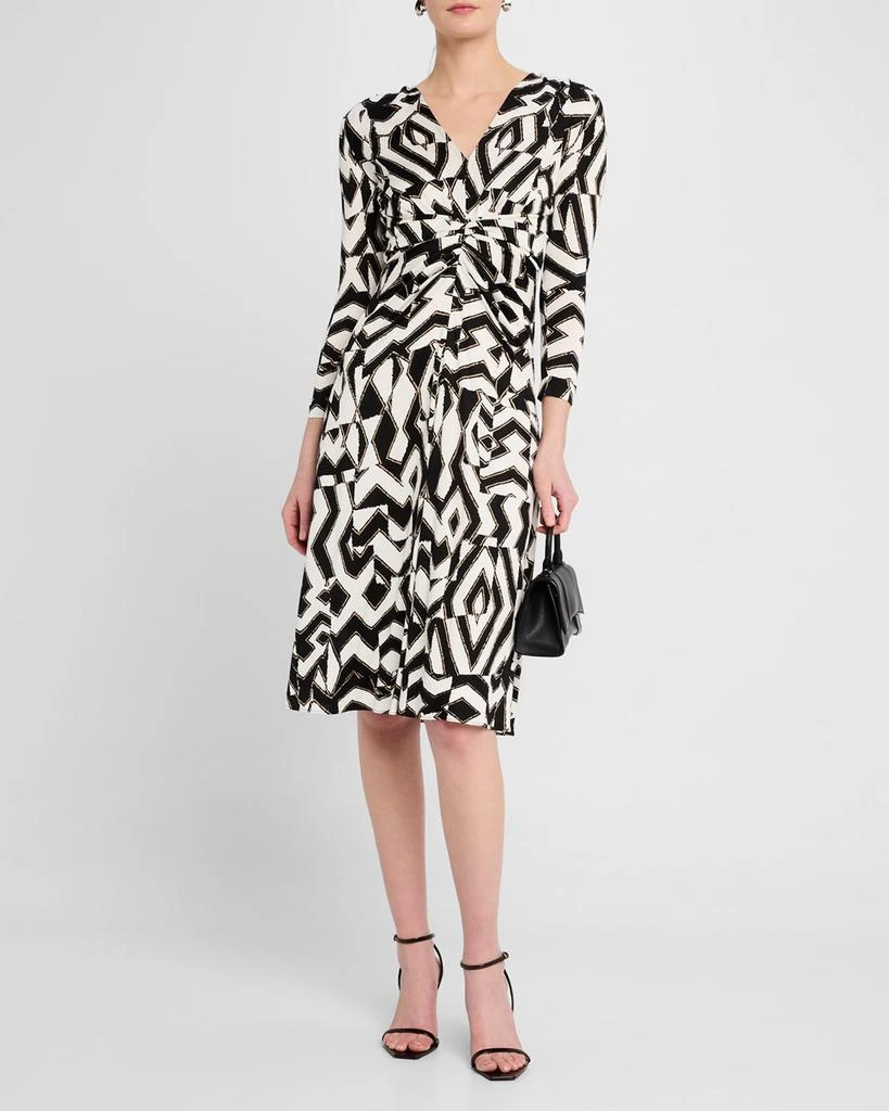 Diane von Furstenberg Jerome Pleated Geometric-Print Dress 4