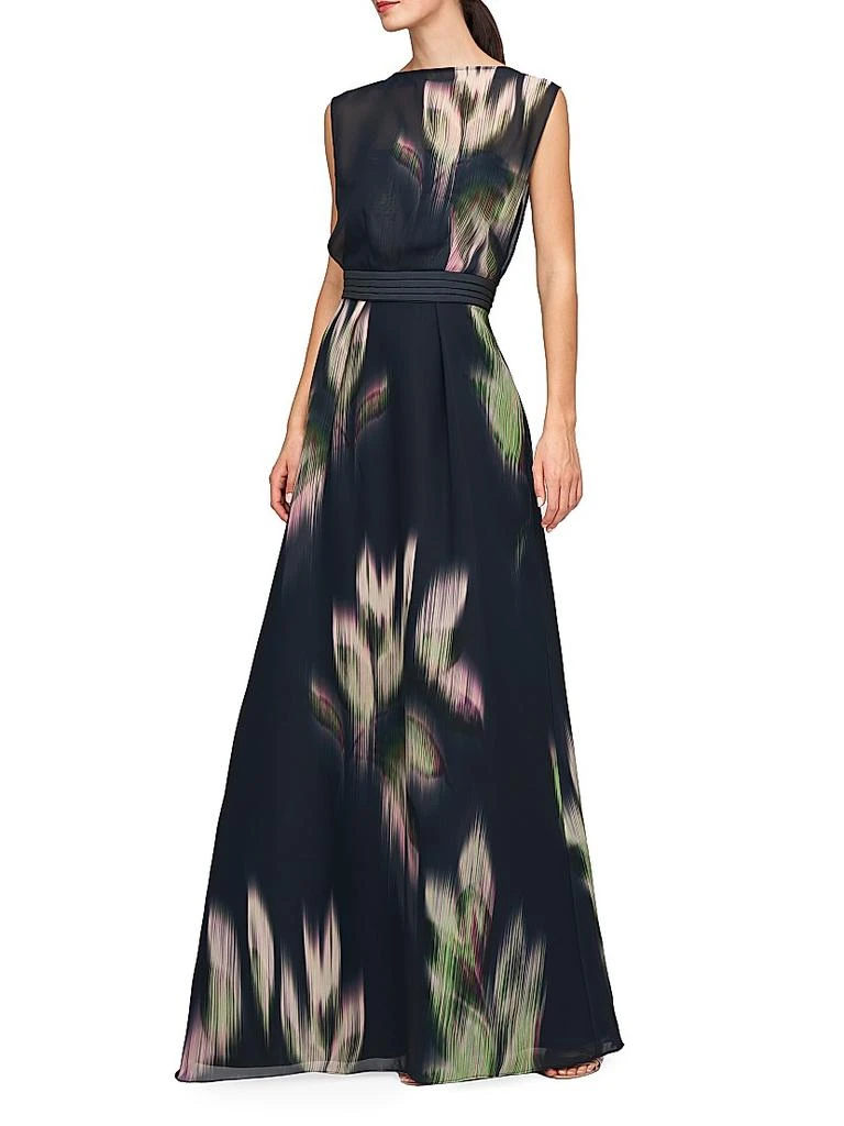 Kay Unger Tess Chiffon Leaf Gown 3