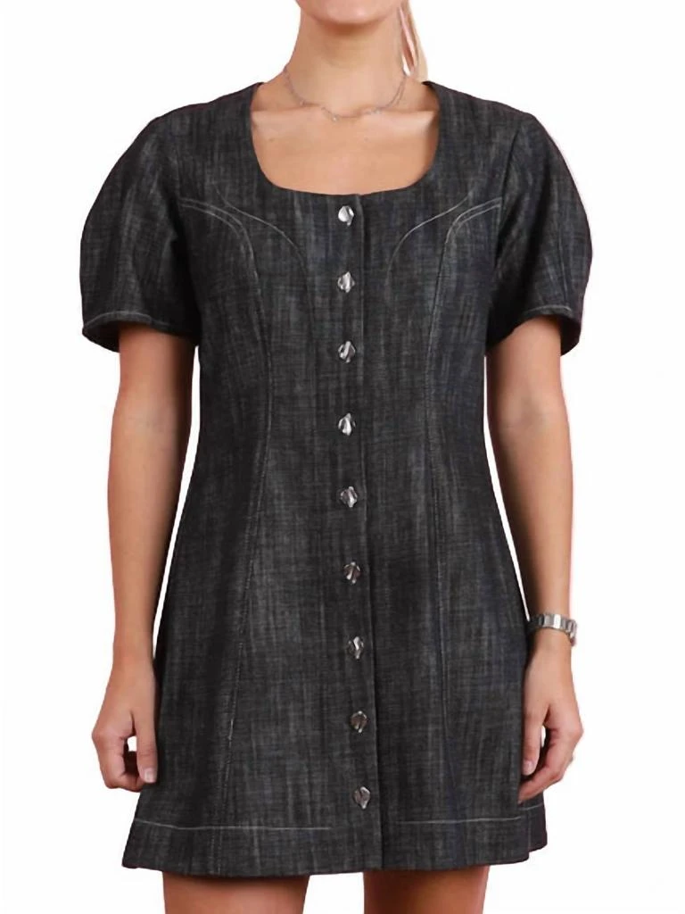 Matthew Bruch Matthew Bruch - Women
s Apron Puff Sleeve Mini Dress 3