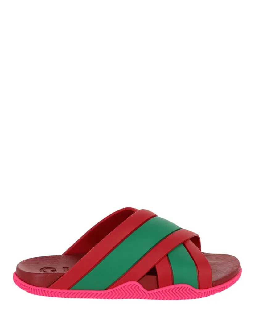 Gucci Rubber Web Striped Sandals