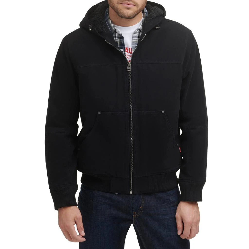 Levi's® Cotton Canvas Hooded Utility Jacket with Sherpa Lining 1