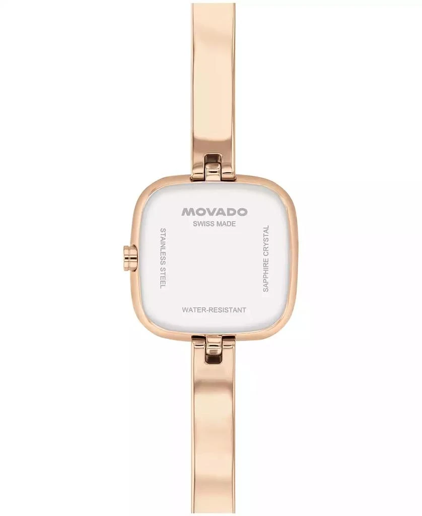 Movado Women's Museum Cushion Swiss Quartz Rose PVD Bangle Watch, 21.50mm 3