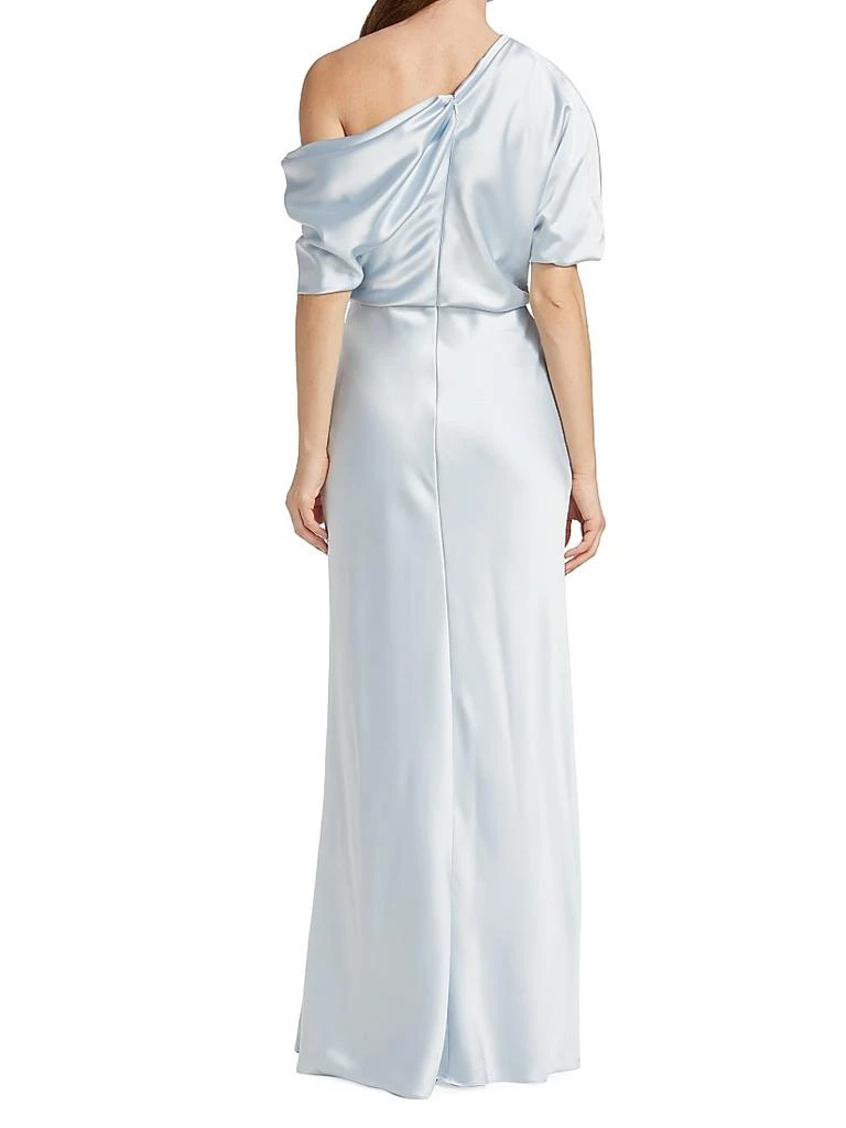 Amsale Satin One-Shoulder Gown 5