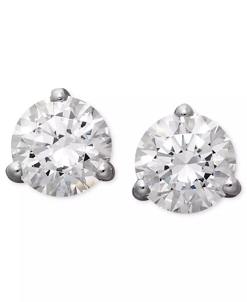 Arabella 14k White Gold Earrings, Cubic Zirconia Round Stud Earrings (4-1/4 ct. t.w.)