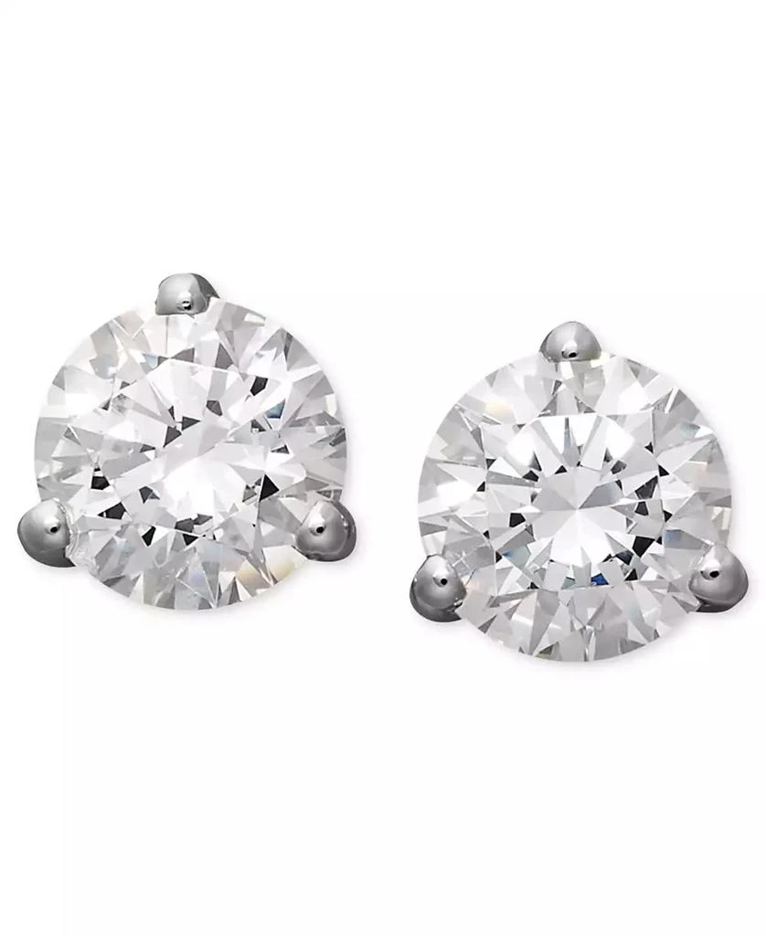 Arabella 14k White Gold Earrings, Cubic Zirconia Round Stud Earrings (4-1/4 ct. t.w.) 1