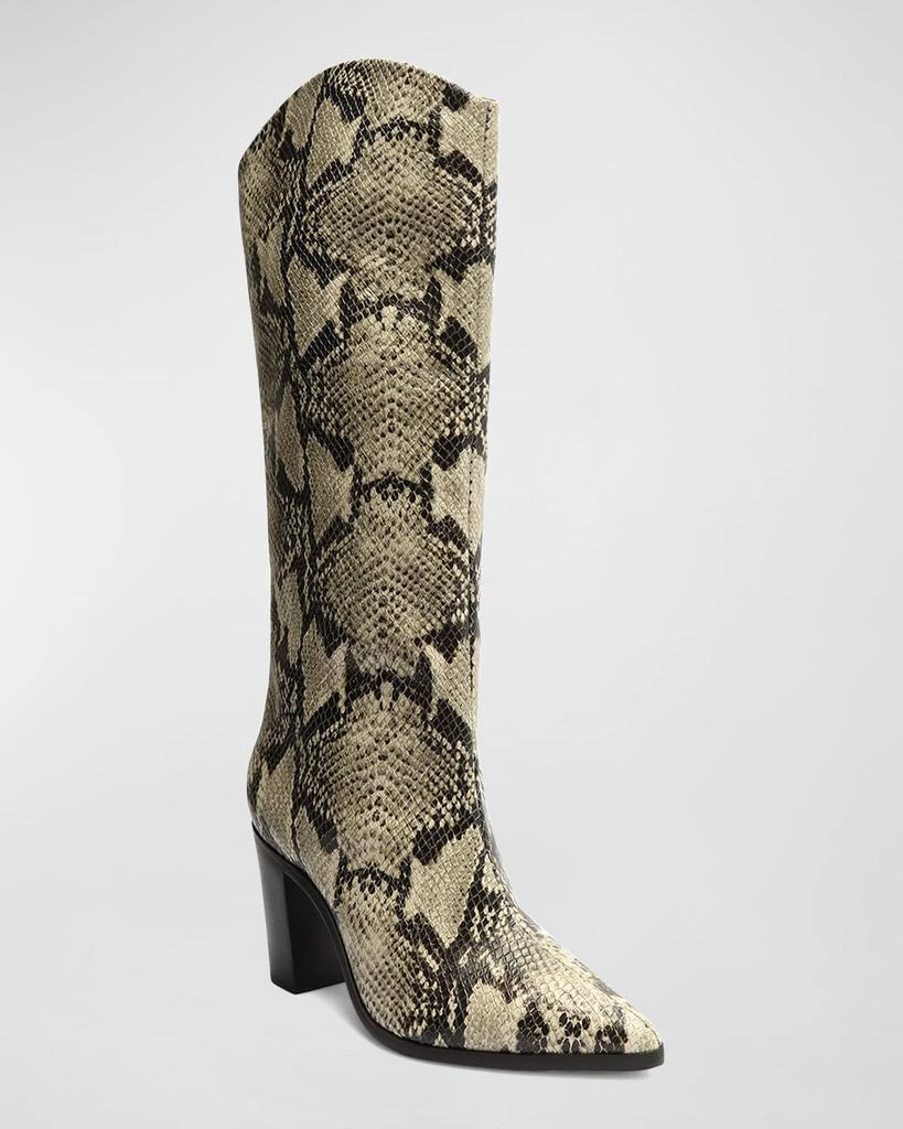 Schutz Analeah Snake-Print Leather Tall Boots 2