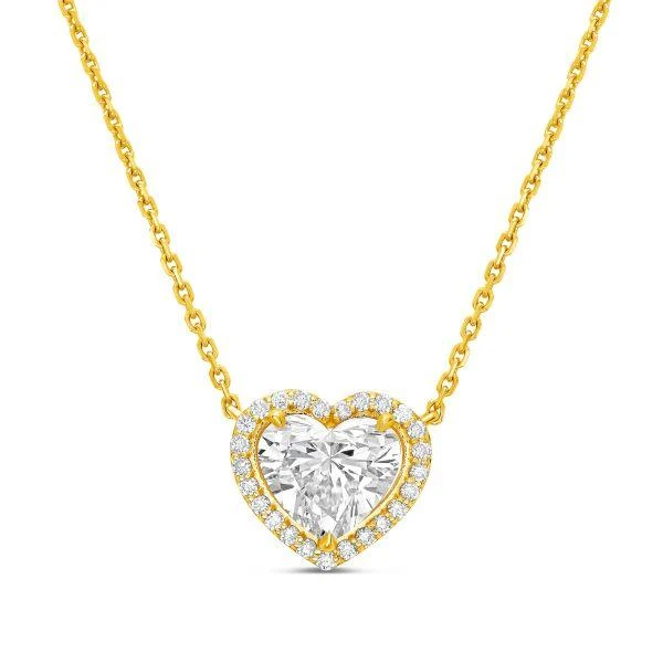 Diana M Jewels 14KT YG GOLD LAB GROWN HEART PENDANT WEIGHING 3.00 CTS TW