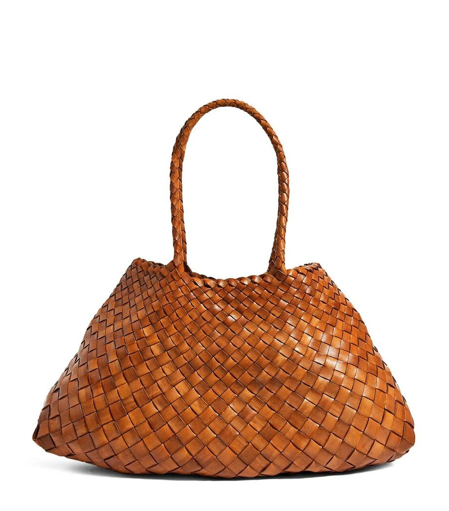 DRAGON DIFFUSION Large Leather Woven Santa Croce Tote Bag 1