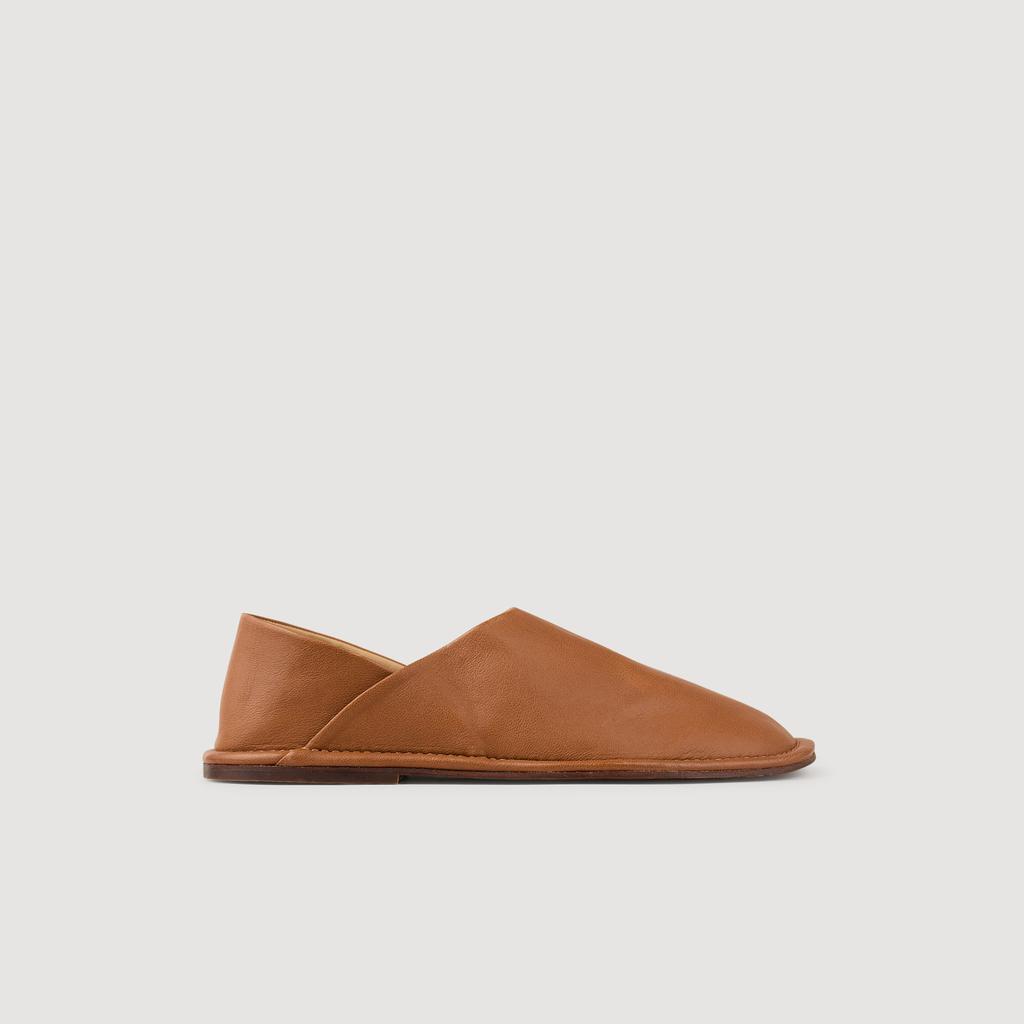 Sandro Grained leather slippers