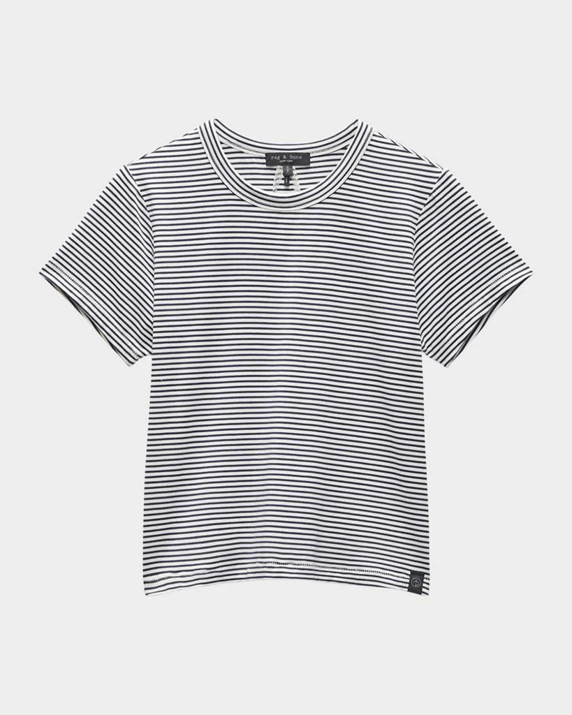 Rag & Bone Luca Striped Short-Sleeve Baby Tee 1