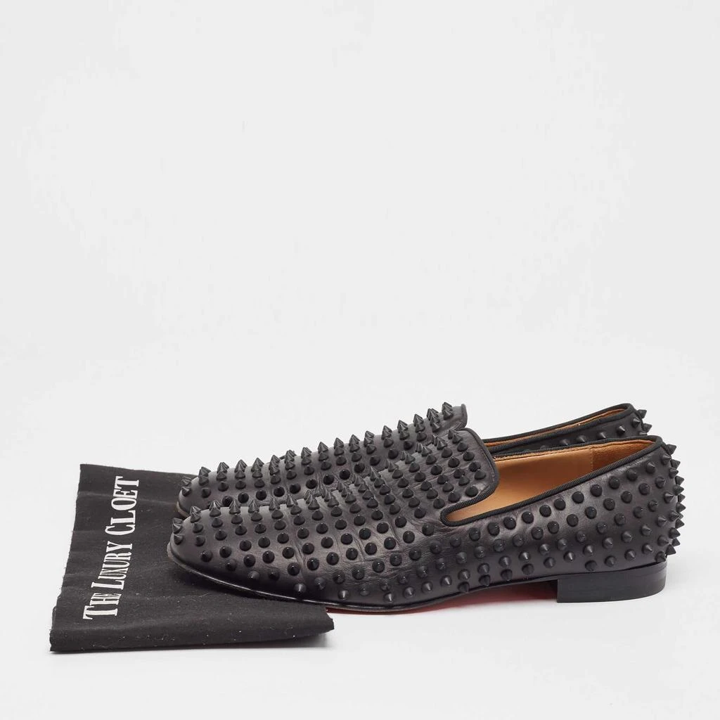 Louboutin Louboutin Black Leather Dandelion Spikes Loafers Size