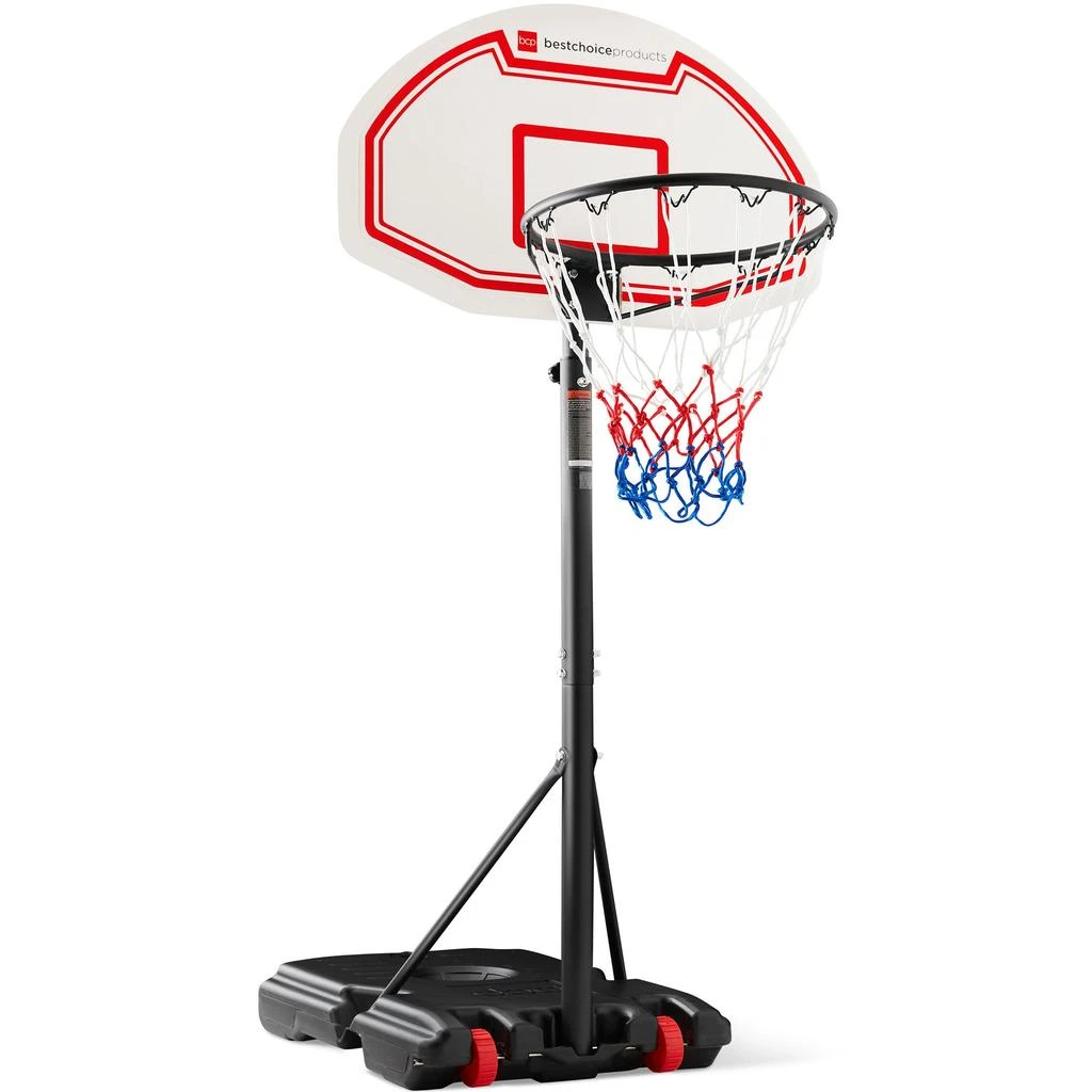 Best Choice Products Kids Height-Adjustable Basketball Hoop, Portable Backboard System w/ 2 Wheels 9