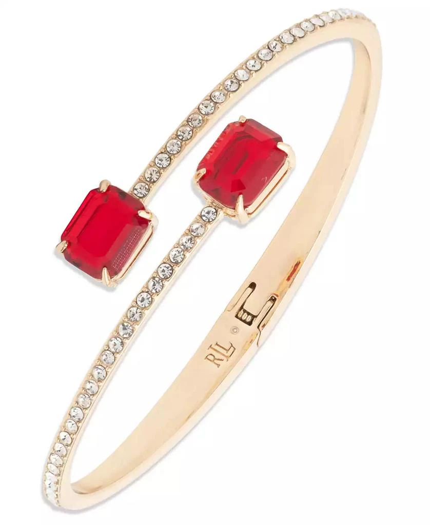 Ralph Lauren Glass Bypass Stone Cuff Bracelet in Silver-Tone (also in Gold-Tone) 1