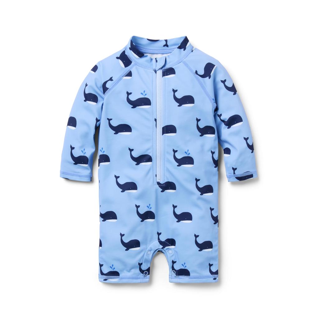 Janie and Jack Whale Rashguard One-Piece Swim (Infant)