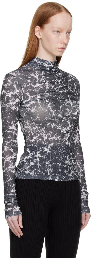 LVIR Gray Ruched Turtleneck