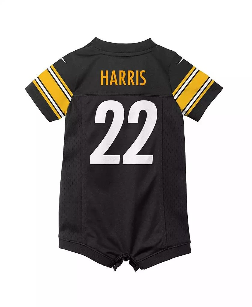 NIKE Boys and Girls Newborn and Infant Najee Harris Black Pittsburgh Steelers Game Romper Jersey 3