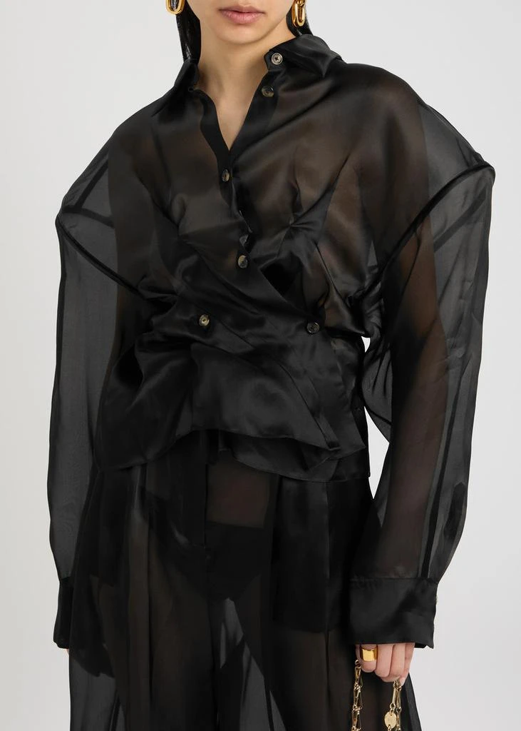A.W.A.K.E MODE Darted silk-organza shirt 5