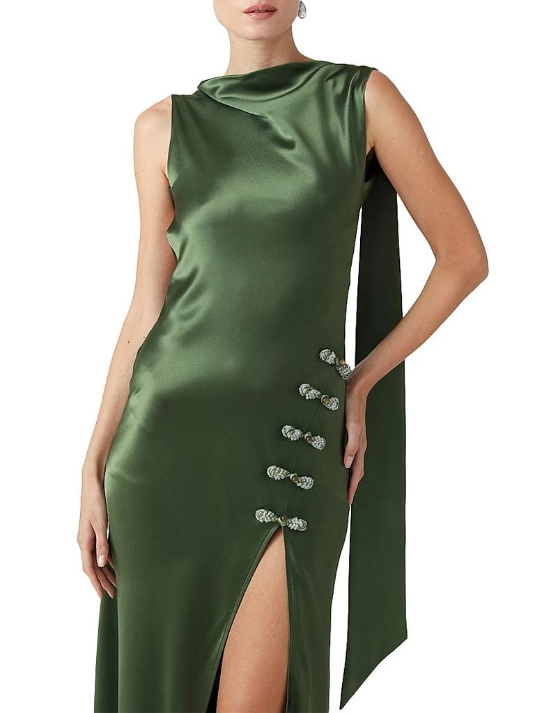 SAU LEE Priscilla Satin Open-Back Gown 5