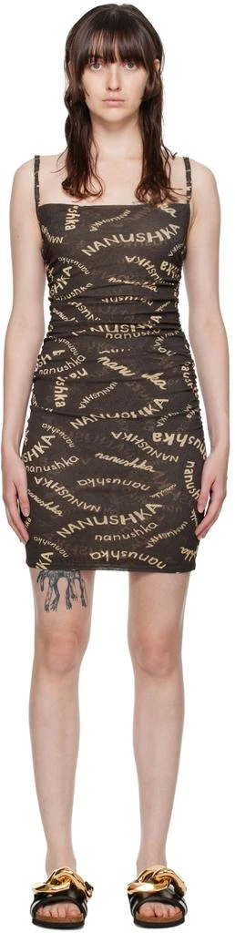 Nanushka Brown Adie Mini Dress 1
