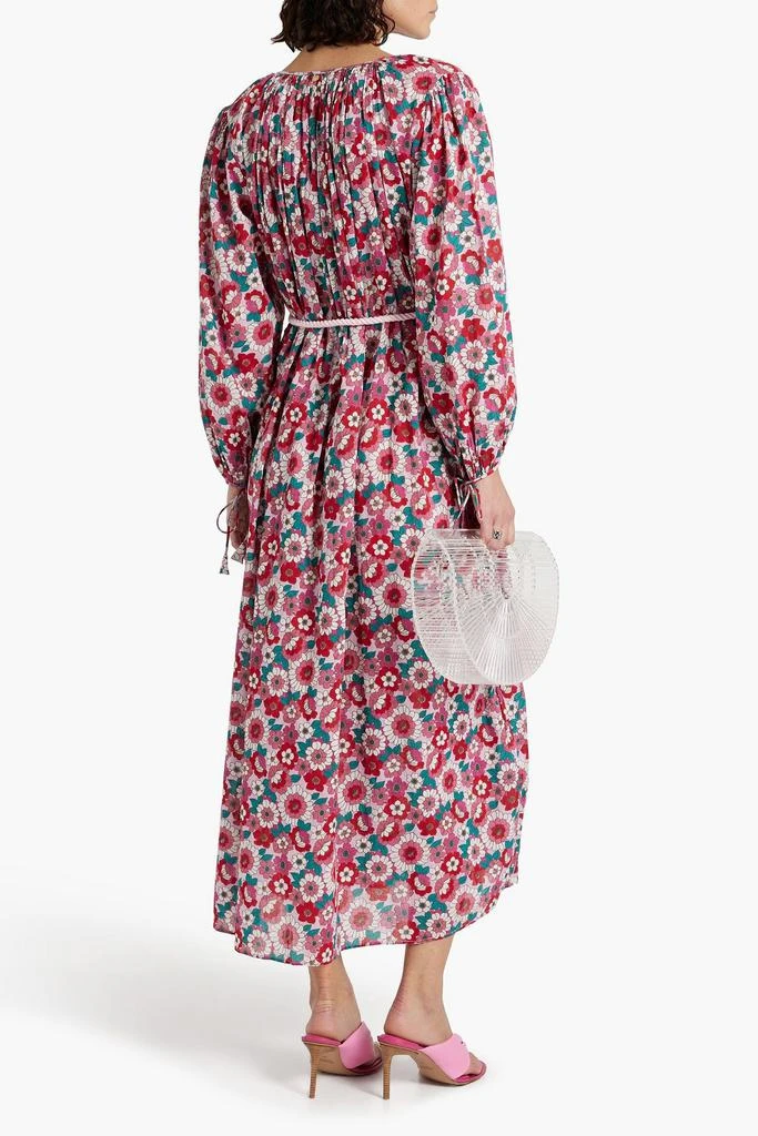 ANTIK BATIK Blossom gathered floral-print cotton midi dress 3