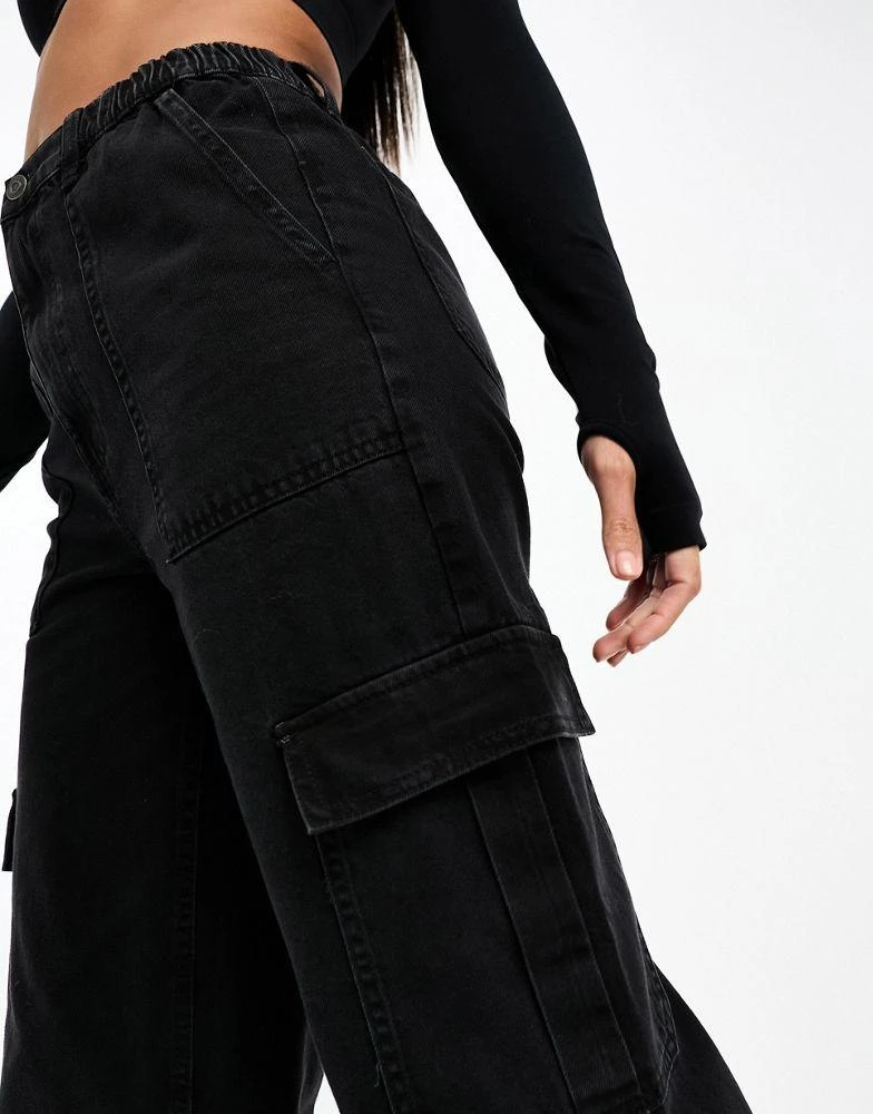 ASOS ASOS DESIGN Tall cargo jean in washed black 2
