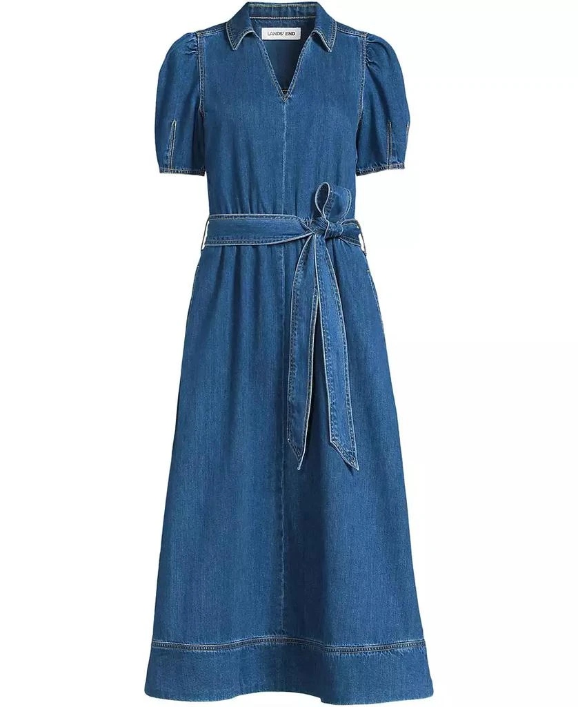 white christmas dresses Paneled A-Lined Back Tie Denim Maxi Dress LD1542-WCT main image 1