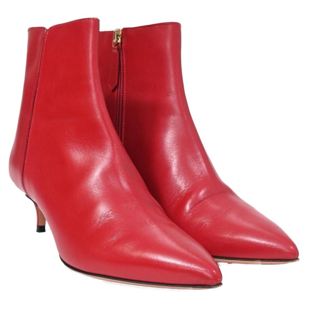 Altuzarra Quant Kitten Heel Ankle Boots in Red Leather 4
