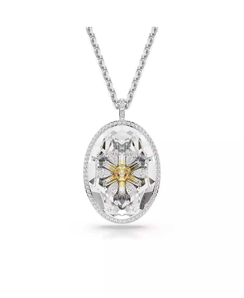 Swarovski Flower, Yellow, Rhodium Plated Idyllia Pendant Necklace 1