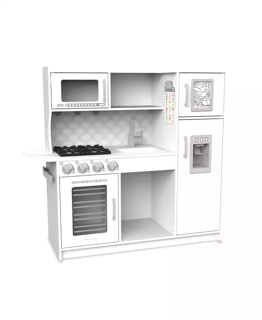 Melissa & Doug Melissa Doug Wooden Chef’s Pretend Play Toy Kitchen With “Ice” Cube Dispenser – Cloud White 1