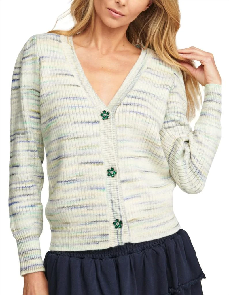 Sundays Springer Cardigan In Green/blue/space