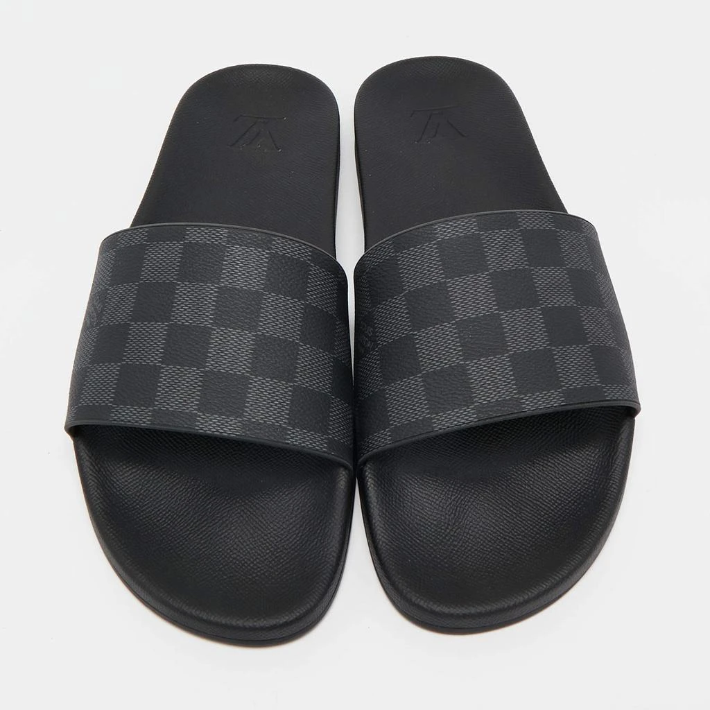 Louis Vuitton Louis Vuitton Black/Grey Rubber Graphite Waterfront Flat Slides Size 45 3