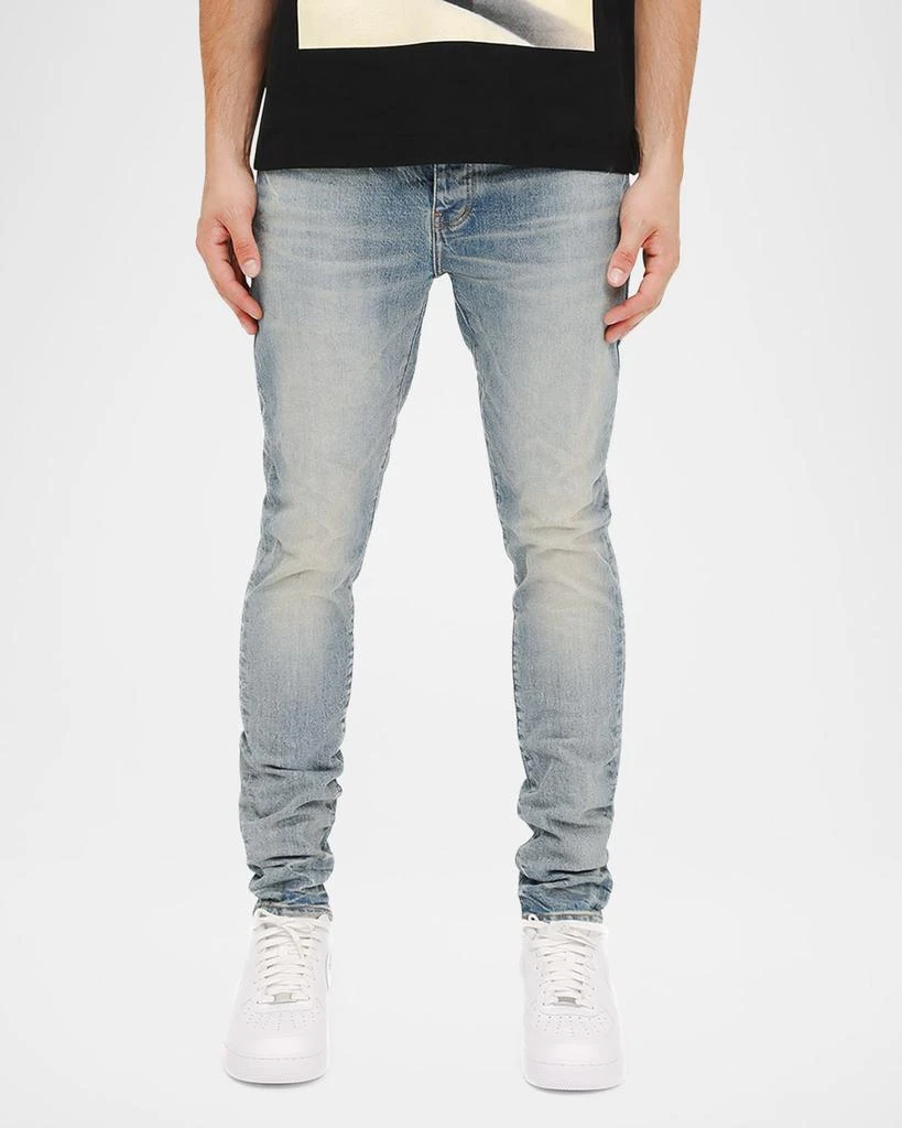 PURPLE Men's Light-Wash Skinny Jeans 3