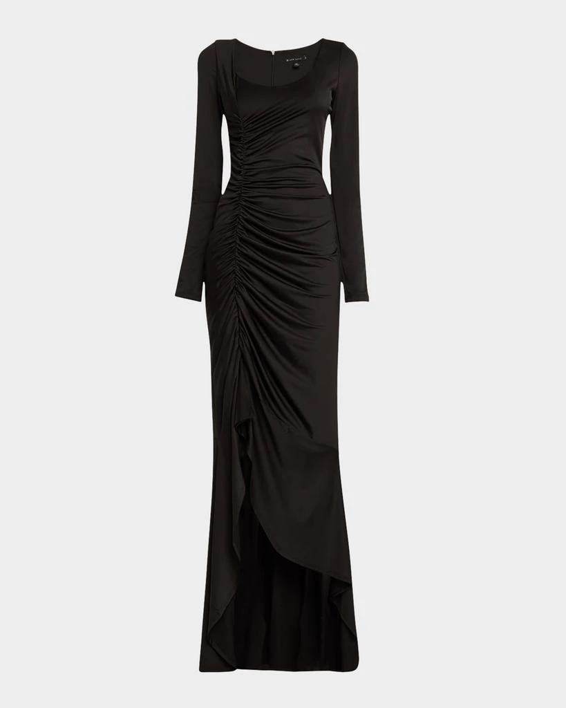 Black Halo Atlanta Ruched High-Low Jersey Maxi Dress 1