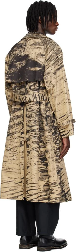 YOKE Beige Photo Printed Finx Trench Coat 3