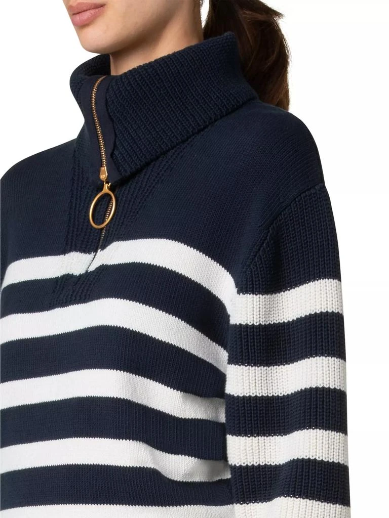 Akris Striped Cotton-Blend Sweater 8