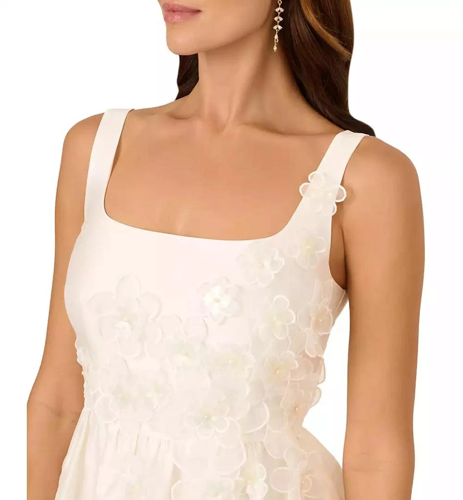 Adrianna Papell Women's Square-Neck Beaded Bubble-Hem Dress 4