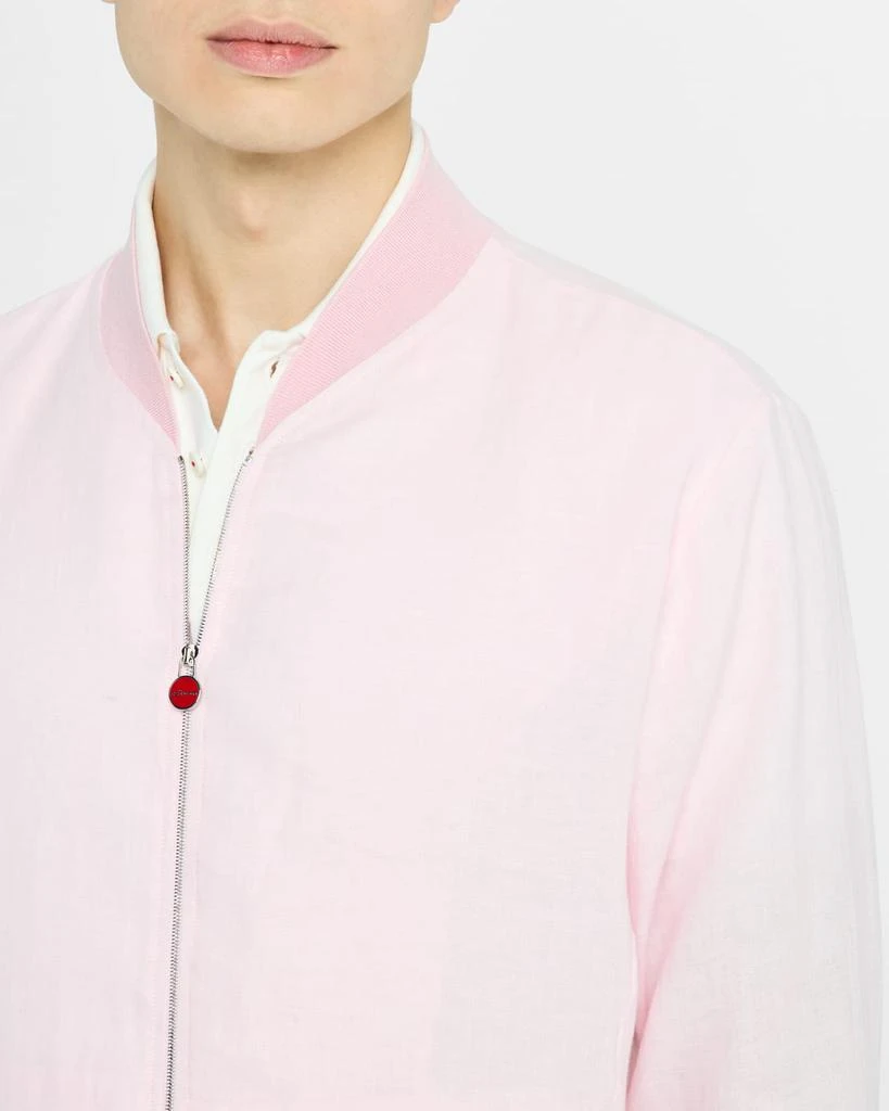 Kiton Men's Solid Linen Blouson Jacket 5