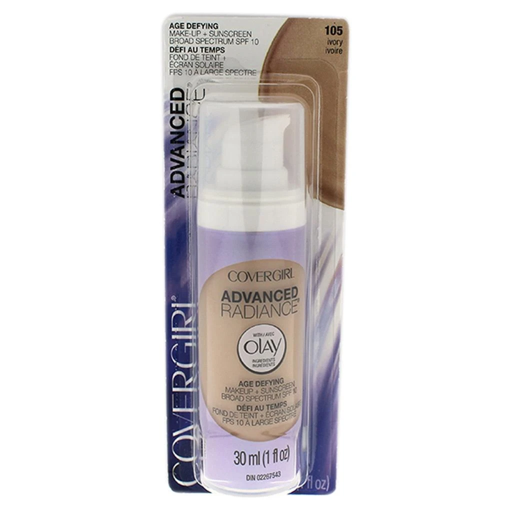 Covergirl Advanced Radiance Age-Defying SPF 10 Foundation - 105 Ivory by  for Women - 1 oz Foundation 1