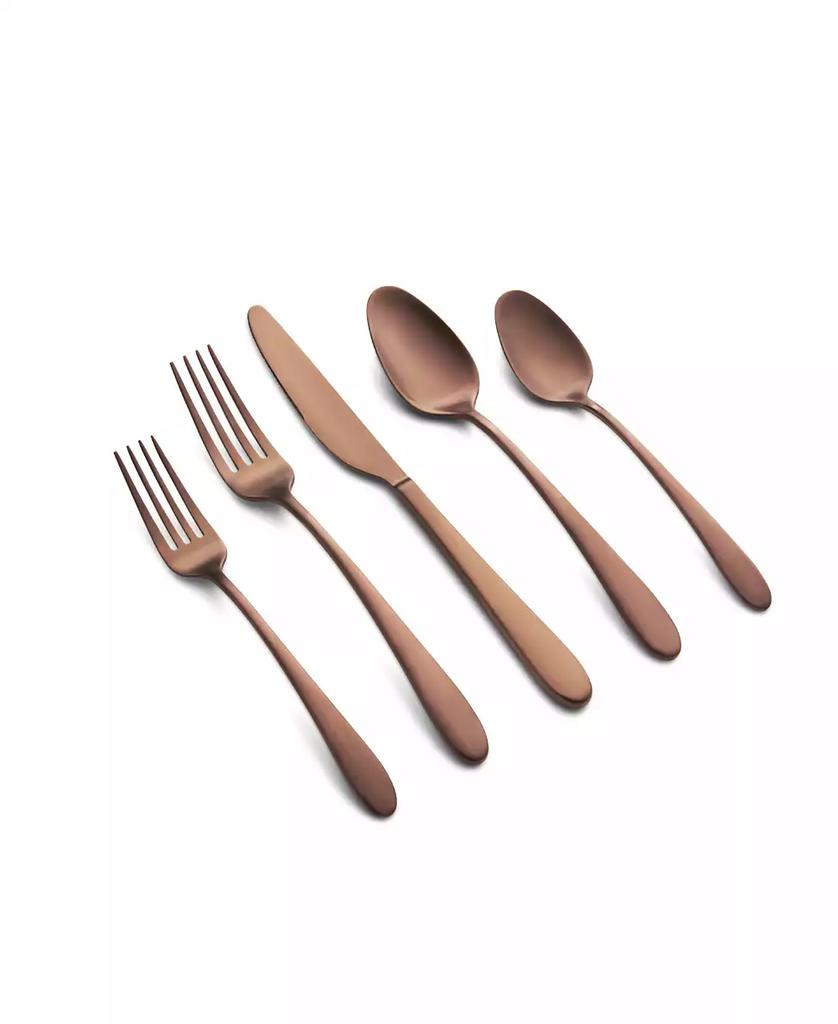 Cambridge Silversmiths Poet Copper Satin 20 Piece 18/10 Stainless Steel Flatware Set, Service for 4