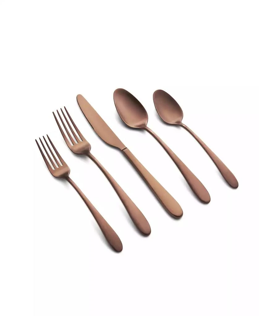 Cambridge Silversmiths Poet Copper Satin 20 Piece 18/10 Stainless Steel Flatware Set, Service for 4 1