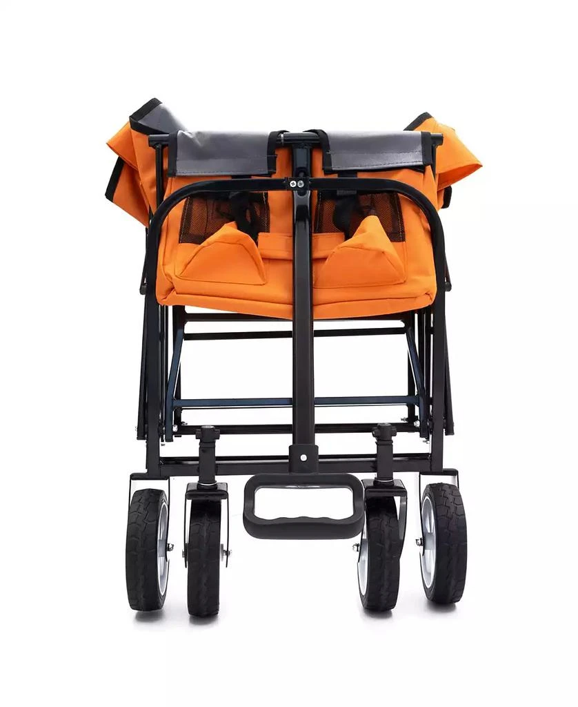 Streamdale Furniture Collapsible Wagon Cart with Straps - 225lb Capacity - Orange 6