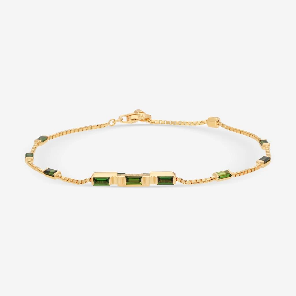 Gucci Gucci Link to Love 18K Yellow Gold Green Tourmaline Chain Bracelet YBA702395002016-copy 3