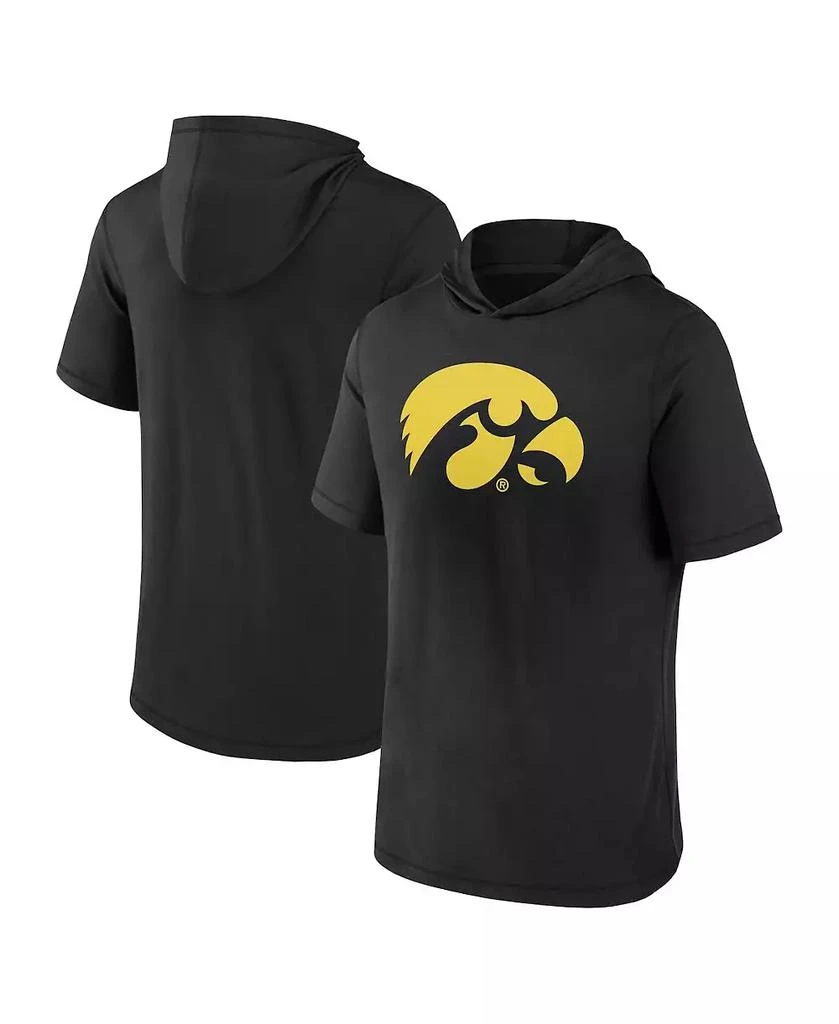 Fanatics Men's Black Iowa Hawkeyes Primary Logo Hoodie T-shirt 2