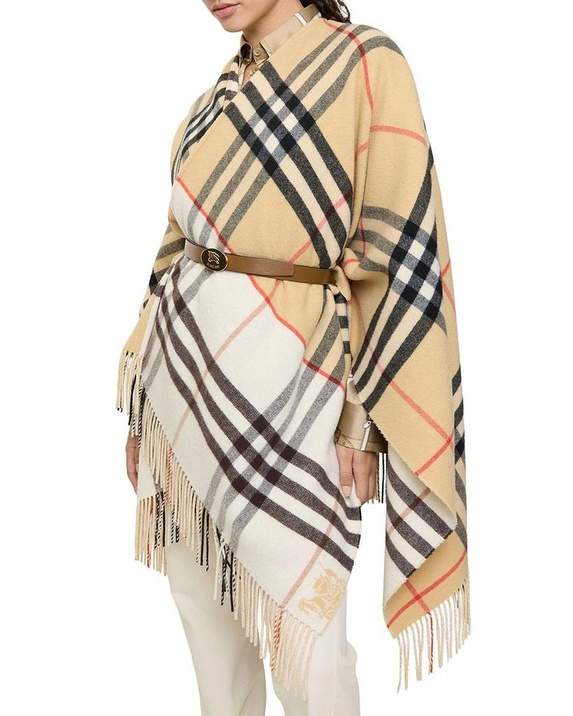 Burberry Contrast Check Cashmere & Wool Cape 1