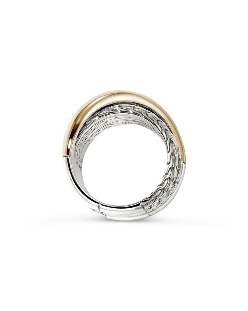 John Hardy 14K Yellow Gold & Sterling Silver JH Essentials Crossover Ring 3