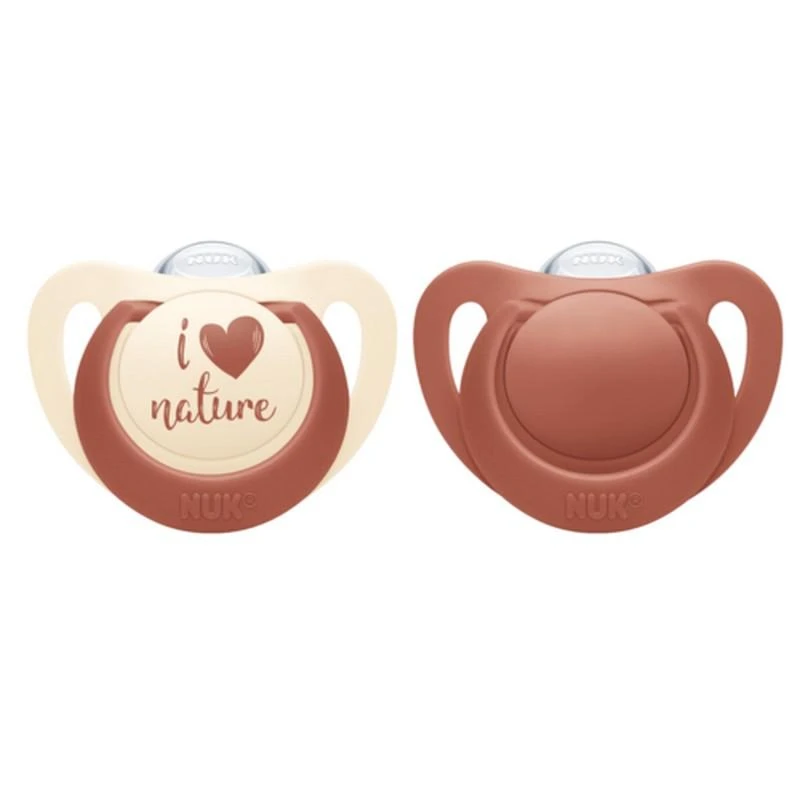 NUK NUK - Nuk For Nature 2Pk Brown Soothers 6-18m S2 1