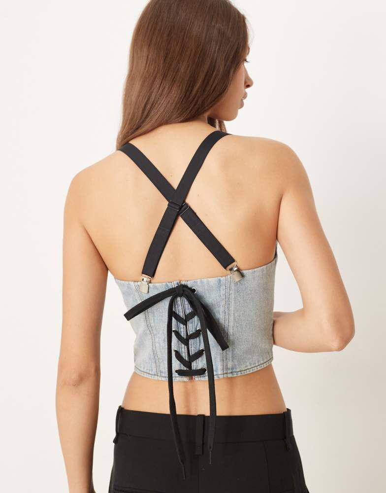 Adidas adidas Originals Adidas x jeremy scott denim bustier in