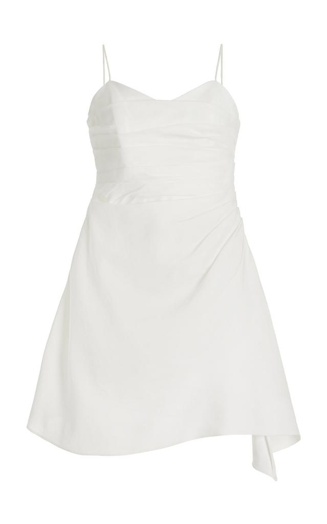 Aje Aje - Clarice Draped Linen-Blend Mini Dress - Off-White - AU 14 - Moda Operandi